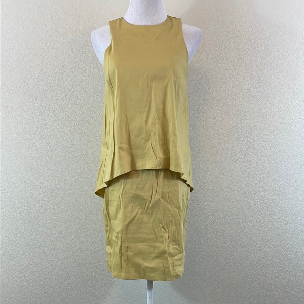 Antonio Melani Linen Yellow Sleeveless Dress size 0‎